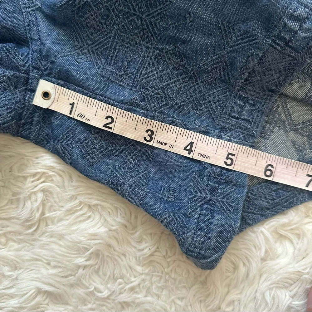 Johnny Was Zuma Denim Shorts Belted Cargo Embroidered 100% Lyocell Sz 8 - Picture 10 of 10